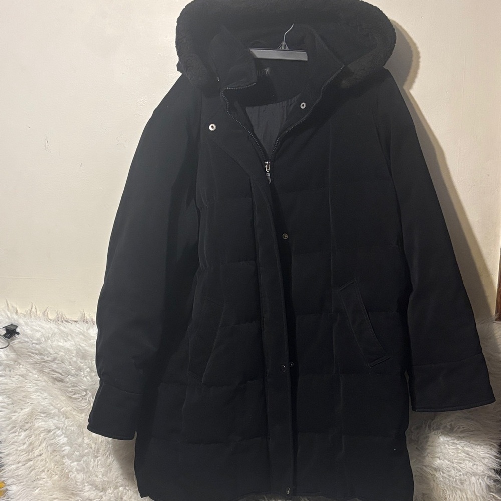 Women's Black Hooded Coat
